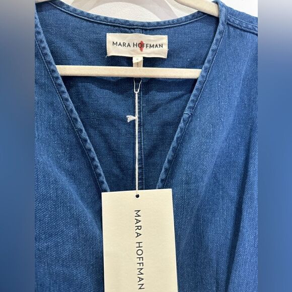 NWT Mara Hoffman Dress Annetta Denim Midi Button Down in Blue - Picture 7 of 9